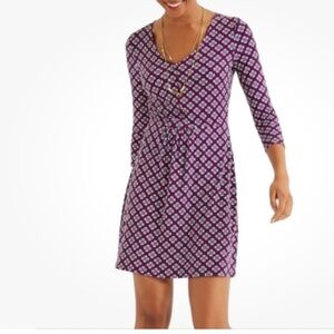 Boden Plum Geo-Print Mini Dress